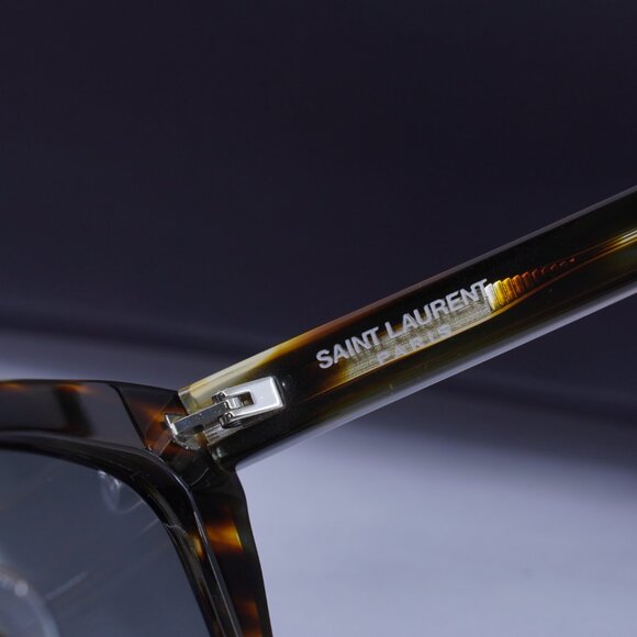 Saint Laurent SL214 KATE 024 Cat Eye Sunglasses - Striped Havana/Grey - Picture 9 of 11